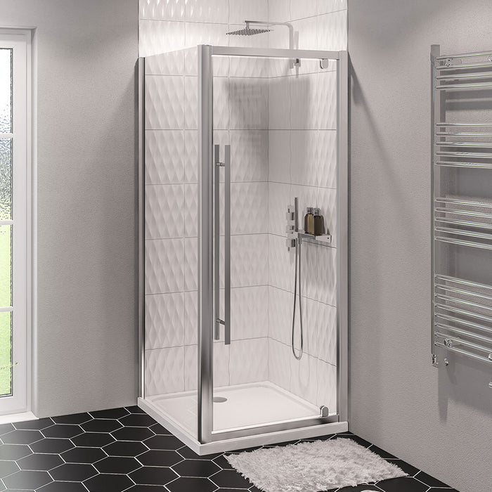 Vantage Silver Pivot Door Shower Enclosure 700mm