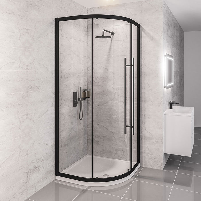 Vantage Mat Black Quadrant Shower Enclosure 900mm