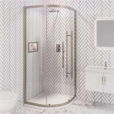 Vantage 2000 Brushed Brass Quadrant Shower Enclosure 1000mm