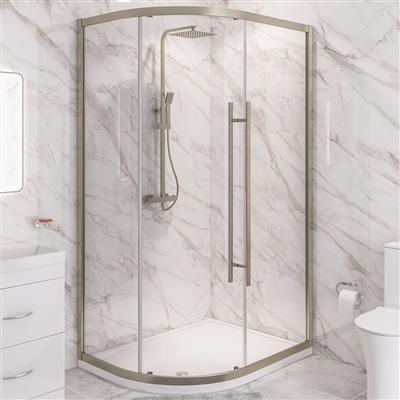 Vantage 2000 Brushed Brass Offset Quadrant Shower Enclosure 1400 x 760mm