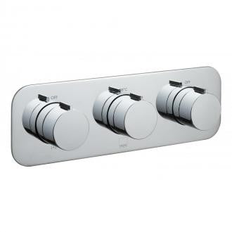 Vado Tablet Horizontal 3 Outlet, 3 Handle Concealed Thermostatic Valve