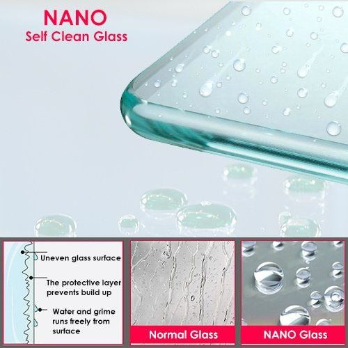 Elle 1000 x 900mm Reversible Offset Shower Enclosure 8mm Easy Clean Nano Glass Shower Cubicle