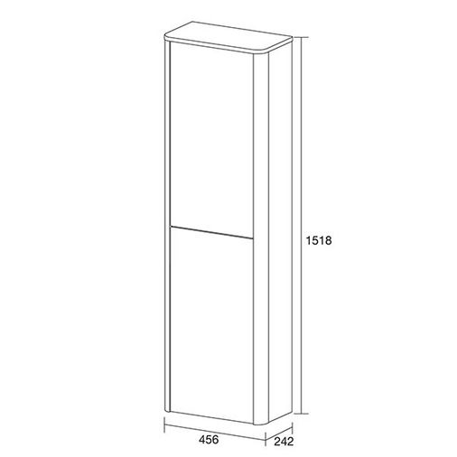 Lucca Tall Wall Hung Unit - Graphite Gloss
