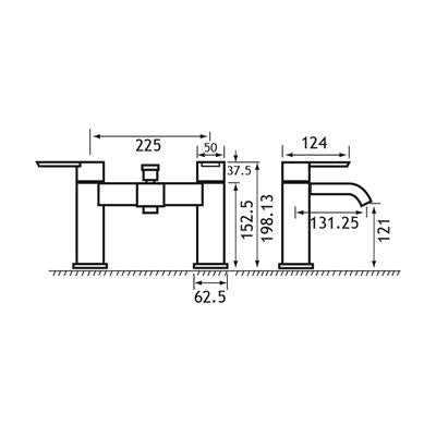 Hooper Chrome Bath Shower Mixer with Kit
