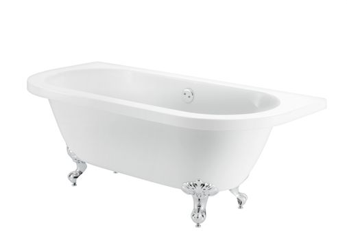 Belmont Back To Wall Roll Top Bath With Silver Feet