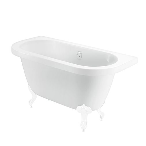 Belmont Back To Wall Roll Top Bath With White Feet