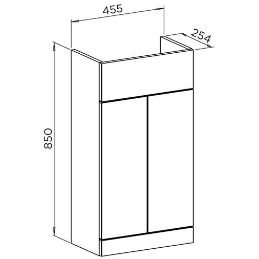Sienna 460mm Floorstanding Basin Unit - Gloss White