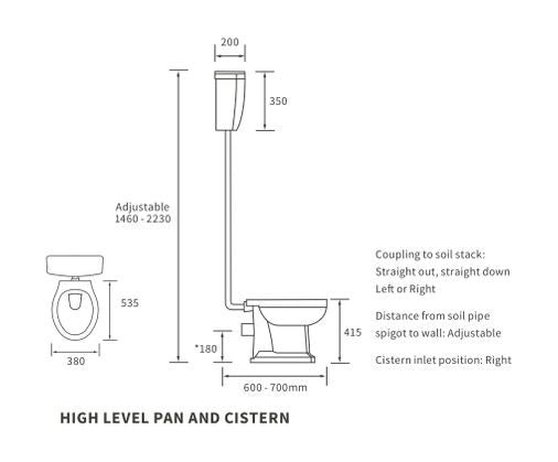 Whitechapel High Level Toilet (Including Seat)