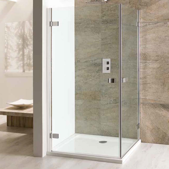 Volente Clear Double Hinge Door 6mm Shower Enclosure 900 x 760mm