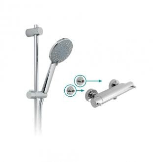 Vado Celsius Thermostatic 4 Function Slide Rail Shower Kit with Wall Brackets