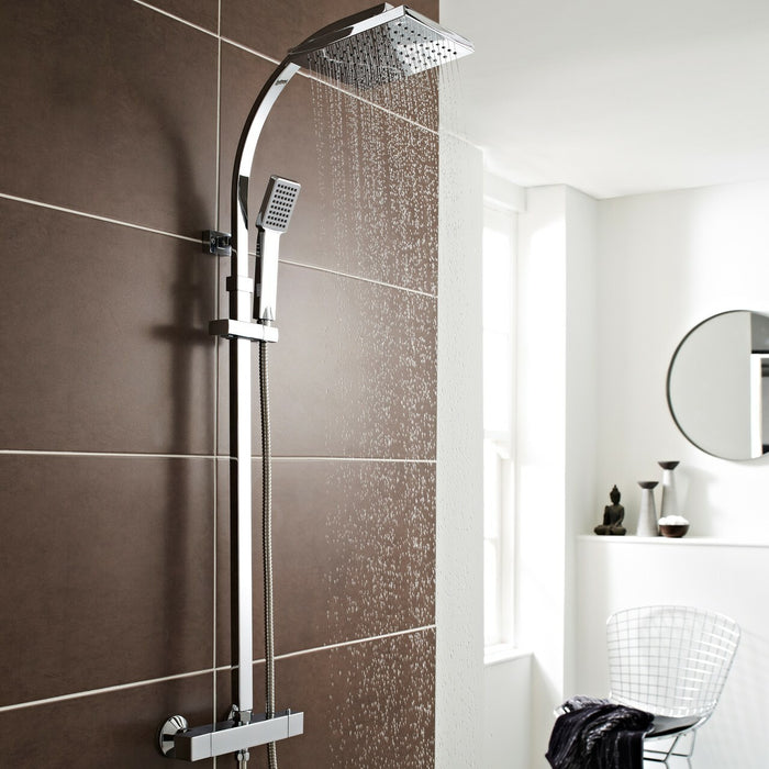 Pure Option 5 Thermostatic Exposed Bar Shower with Overhead Drencher and Sliding Handset