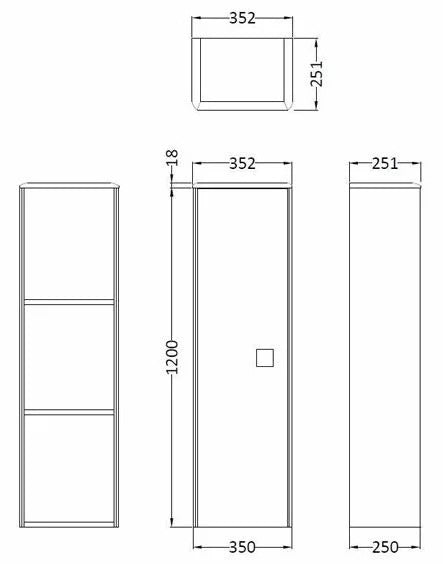 Hudson Reed Sarenna 350mm Wall Hung Tall Unit - Choose Colour