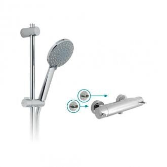 Vado Celsius Thermostatic Evolve 4 Function Slide Rail Shower Kit Package with Wall Mounting Brackets
