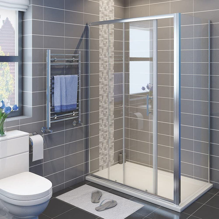 1000/1100/1200/1400mm Sliding Shower Enclosure Glass Door&Side