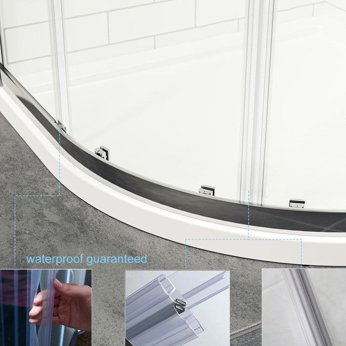 Elle 1200 X 800mm Reversible Offset Shower Enclosure 8mm Easy Clean Nano Glass Shower Cubicle