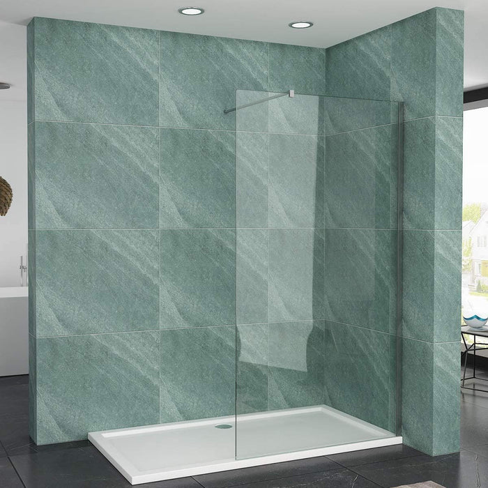 Elle 760mm Walk-In Shower Panel 6mm Tempered Glass Shower Screen
