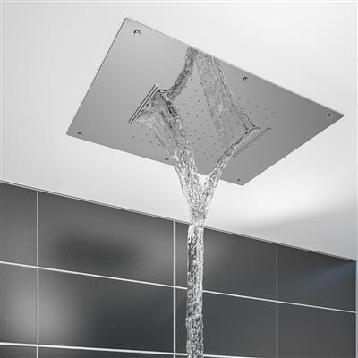 Stainless Steel Double Ceiling Mounted Waterfall Shower