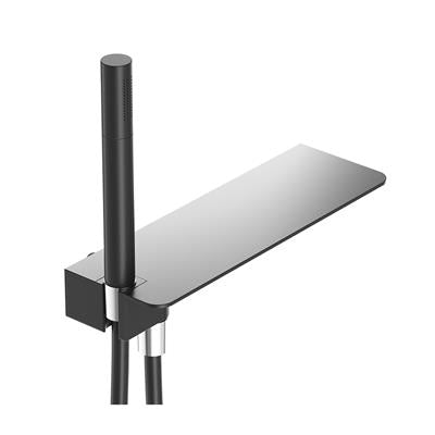 Matt Black Shower Shelf Including Shower Kit