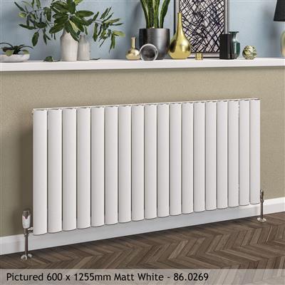 Sandhurst Matt White Horizontal Aluminium Radiator 600 x 485mm — Wise ...