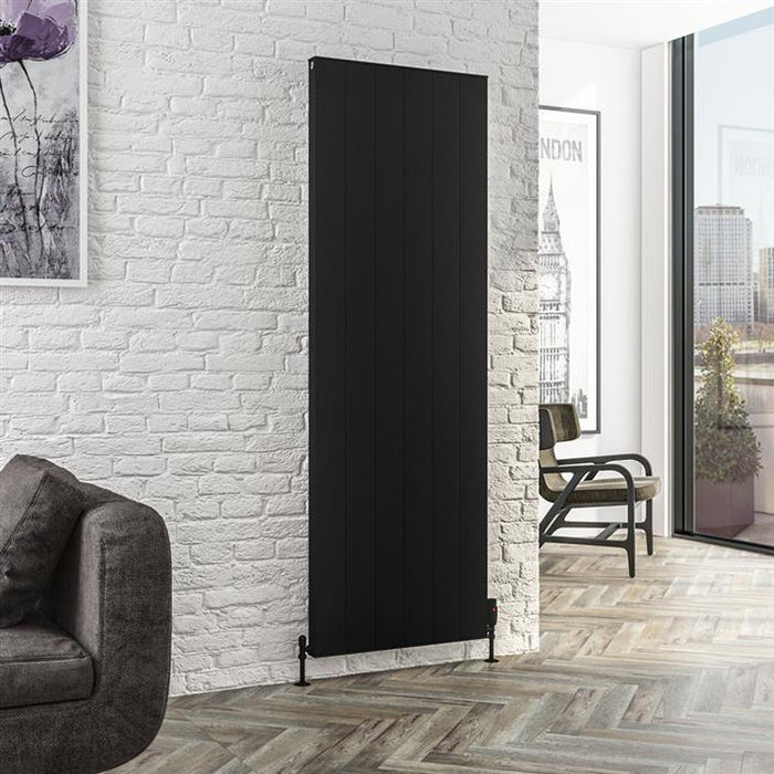 Vesima Matt Black Vertical Aluminium Radiator 1800 x 503mm