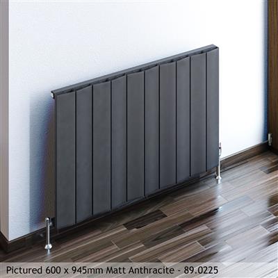 Fairford Matt White Horizontal Aluminium Radiator 600 x 565mm