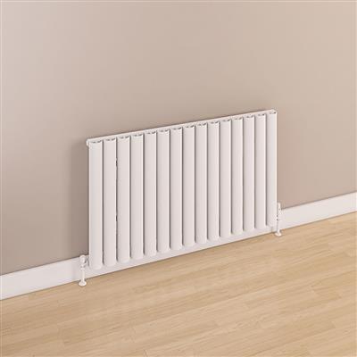 Kelmscott Matt White Horizontal Aluminium Radiator 600 x 1045mm