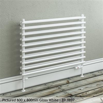 Murano Gloss White Horizontal Towel Radiator 600 x 1400mm