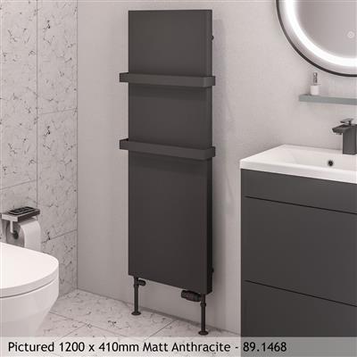 Wingrave Matt Black Flat Panel Radiator 1200 x 410mm