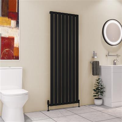 Deddington Matt Black Vertical Radiator 1800 x 470mm