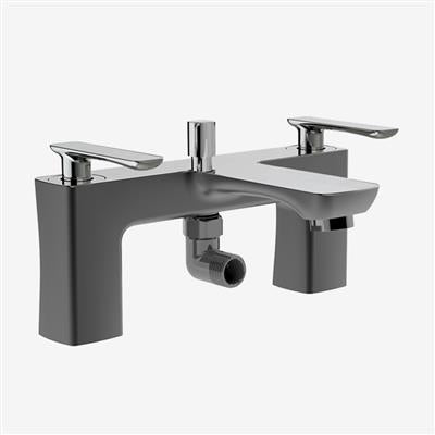 Helston Gloss Anthracite Bath Shower Mixer with Kit