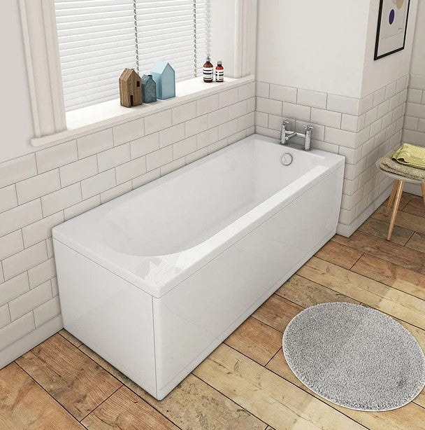 Nezrol 1700 Single Ended Bath Rounded Bathroom Suite - Chrome