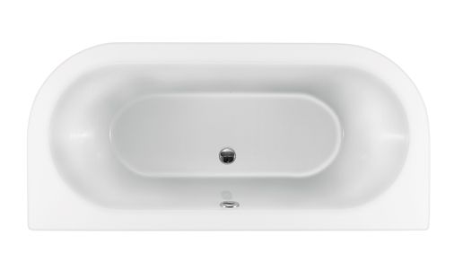Belmont Back To Wall Roll Top Bath With Black Feet