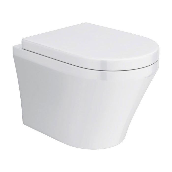 Hudson Reed Luna Round Wall Hung Toilet with Soft Close Seat