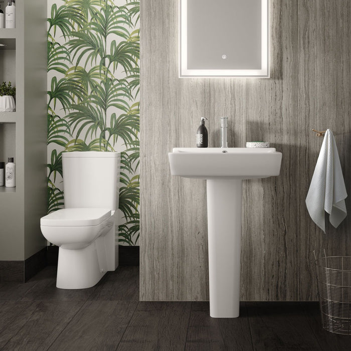 Hudson Reed Arlo Flush to Wall Toilet + Soft Close Seat