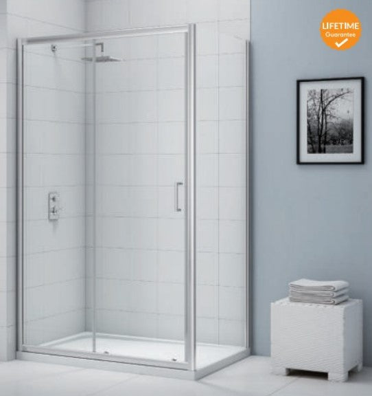 Capital6 1000mm Slider Shower Door 6mm Glass - Chrome