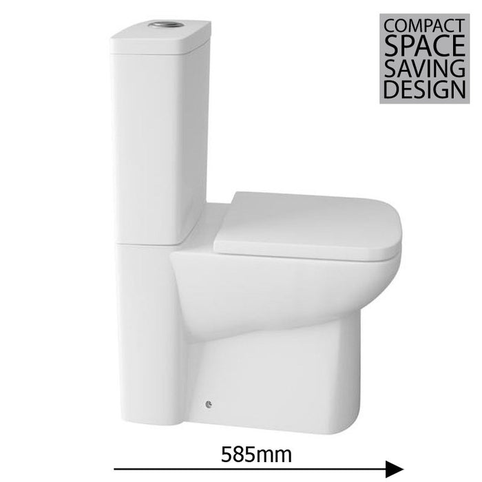 Hudson Reed Arlo Compact Flush to Wall Toilet + Soft Close Seat