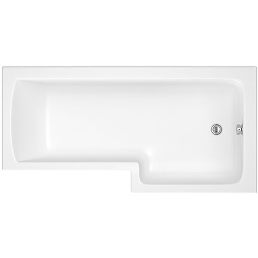 Lena Right Hand L-Shape Shower Bath With Screen - 1500 X 850mm