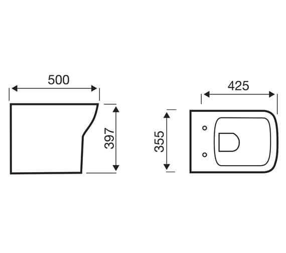 Project Square Back to Wall toilet