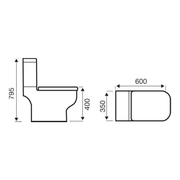 Kartell KVit Options 600 Close Coupled Toilet Pack with Soft Close Seat