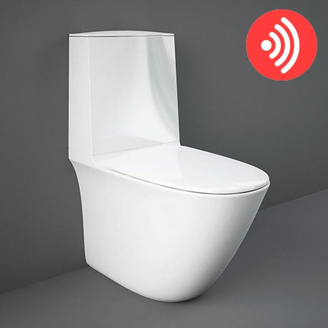 RAK Sensation Close Coupled WC Toilet with Touchless Flushing - Closed Back - Rimless & Soft Close Seat & Cistern