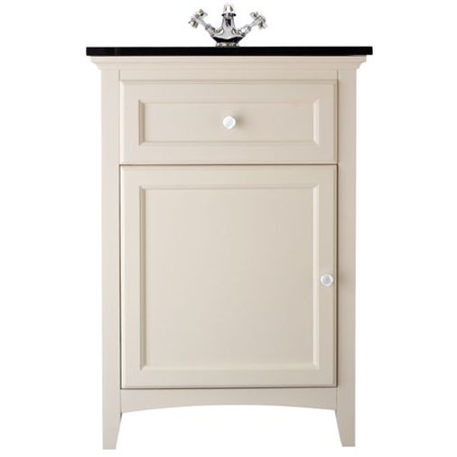 Savoy 600mm Granite Top Floorstanding Vanity Unit - Old English White
