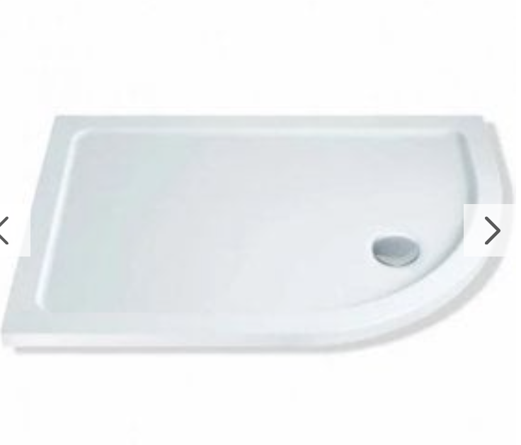 MX White Offset Quadrant ABS Stone Resin Shower Tray 900 x 760mm - Select Side