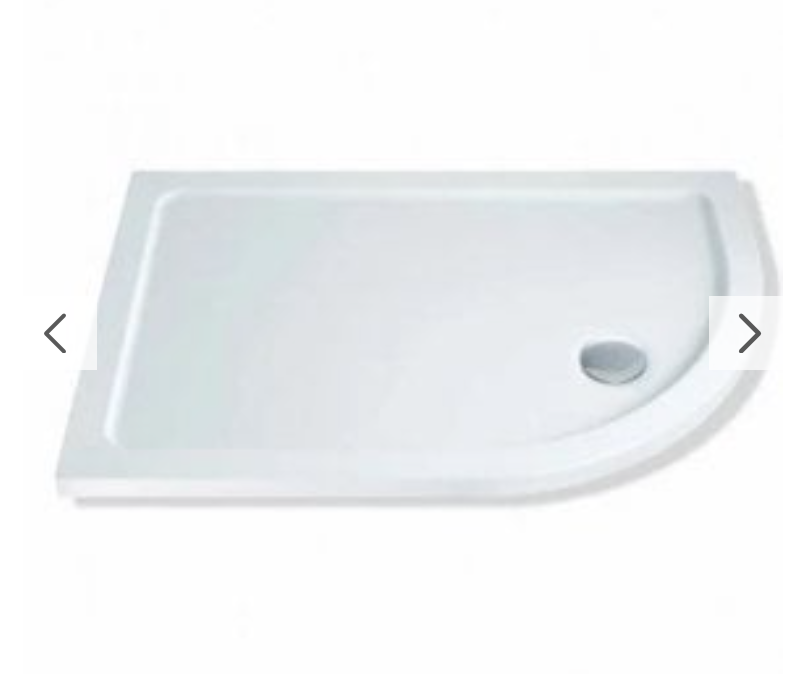 MX White Offset Quadrant ABS Stone Resin Shower Tray 900 x 800mm - Select Side