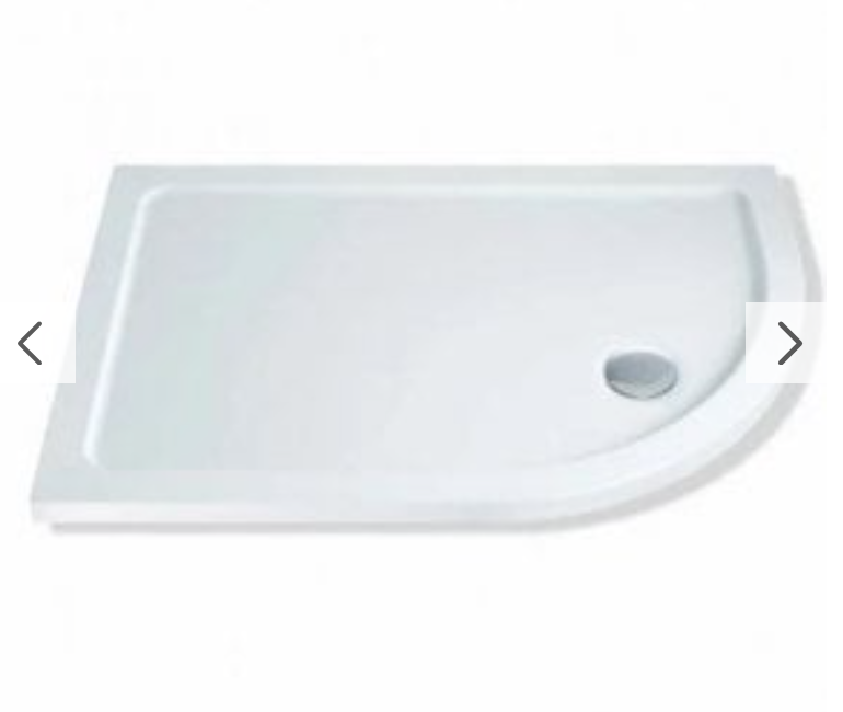 MX White Offset Quadrant ABS Stone Resin Shower Tray Left Hand 1200 - Select Size