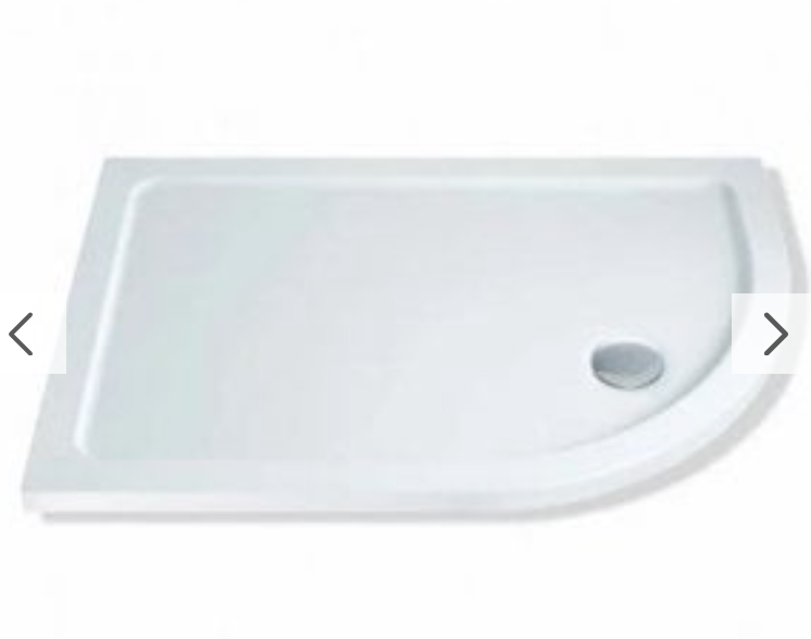 MX White Offset Quadrant ABS Stone Resin Shower Tray Left Hand 1300 - Select Size