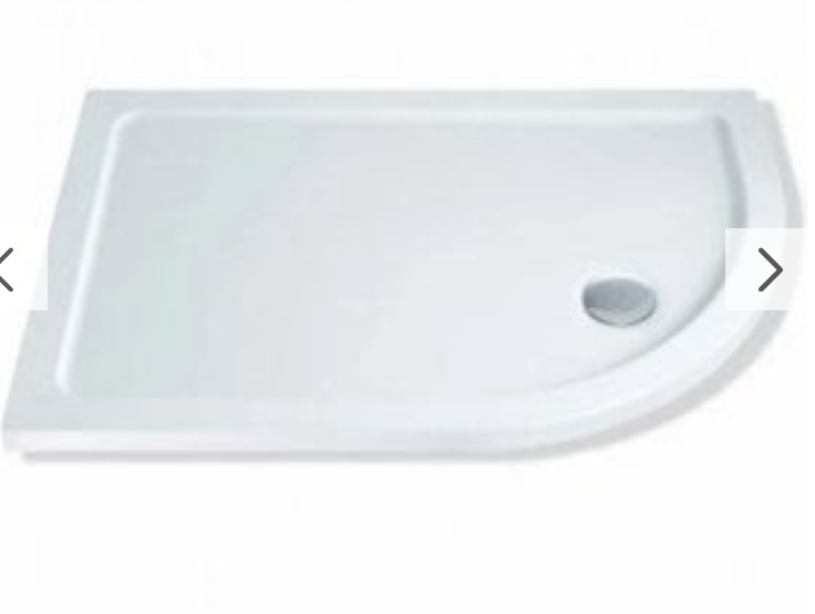 MX White Offset Quadrant ABS Stone Resin Shower Tray Right Hand 1300 - Select Size