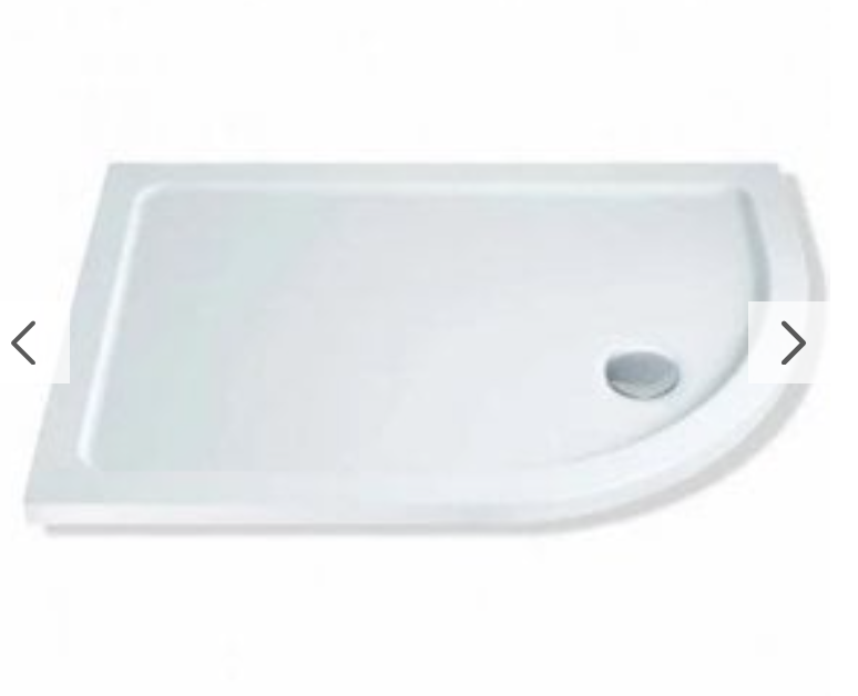 MX White Offset Quadrant ABS Stone Resin Shower Tray Left Hand 1400 - Select Size
