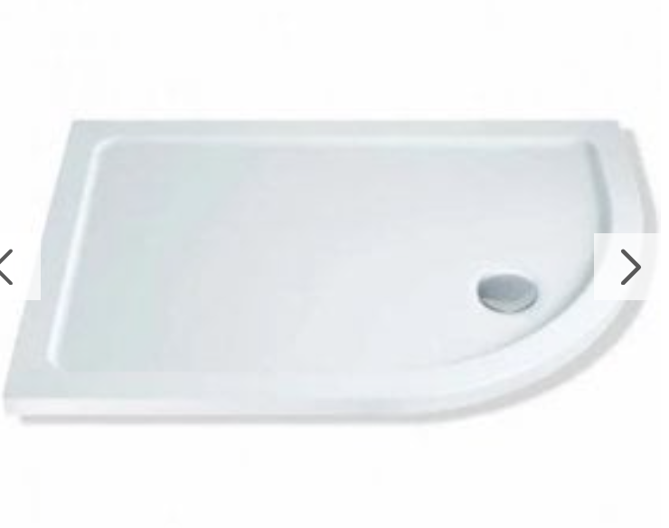 MX White Offset Quadrant ABS Stone Resin Shower Tray Right Hand 1400 - Select Size
