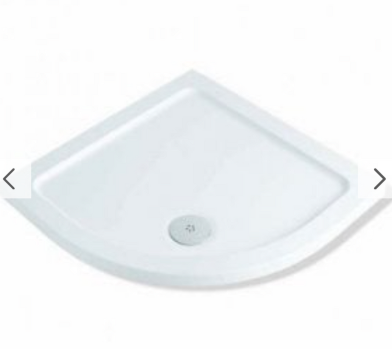 MX White Quadrant Anti Slip ABS Stone Resin Shower Tray - Select Size