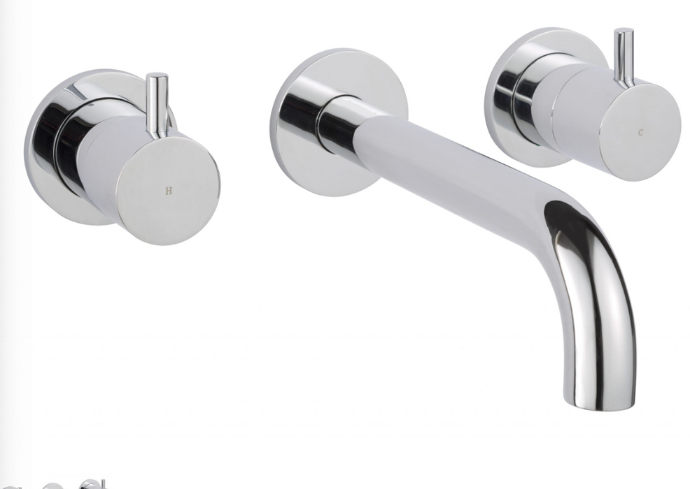 JTP Florence Chrome 3 Hole Wall Mounted Basin Mixer